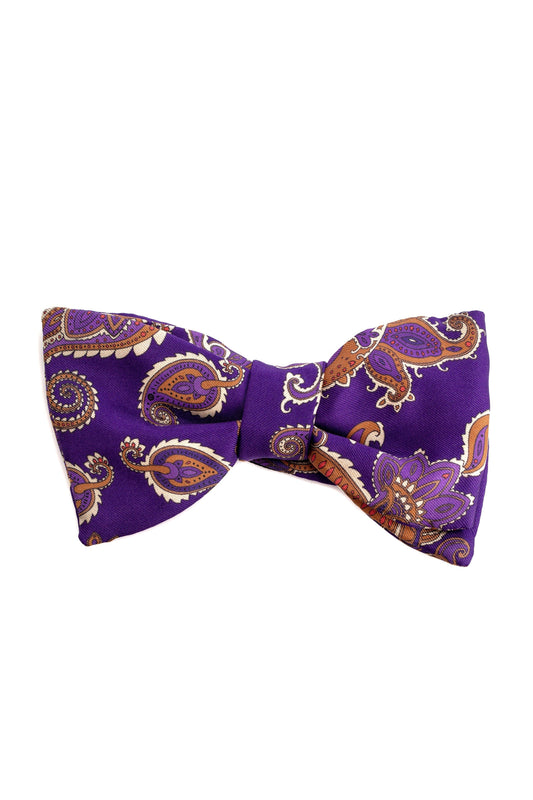 Purple bow tie with Paisley model
