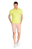 Merino wool and linen green polo shirt