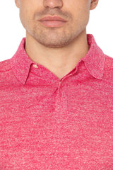 Merino wool and linen fuchsia polo shirt