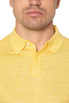 Merino wool and linen yellow polo shirt