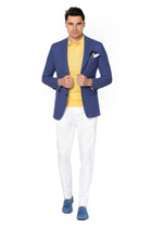 Merino wool and linen yellow polo shirt