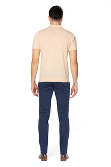 Merino wool and linen polo shirt