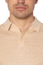 Merino wool and linen polo shirt