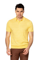 Merino wool and linen yellow polo shirt