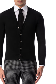 Black cardigan from Merino wool