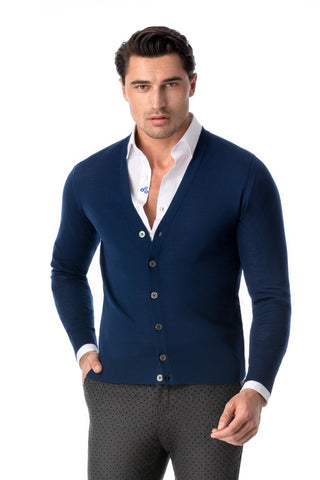 Navy blouse from Merino wool