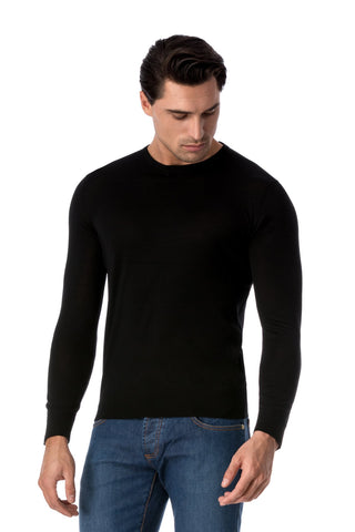 Dark grey crew-neck sweater