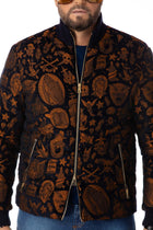 Velvet navy-blue bomber jacket