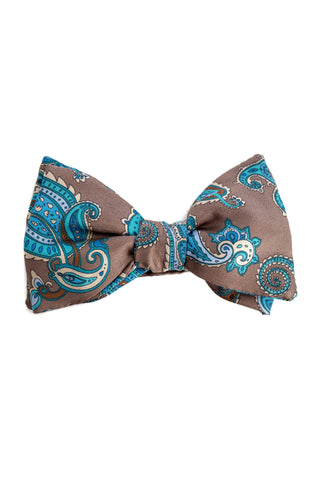 Blue bow tie with floral model