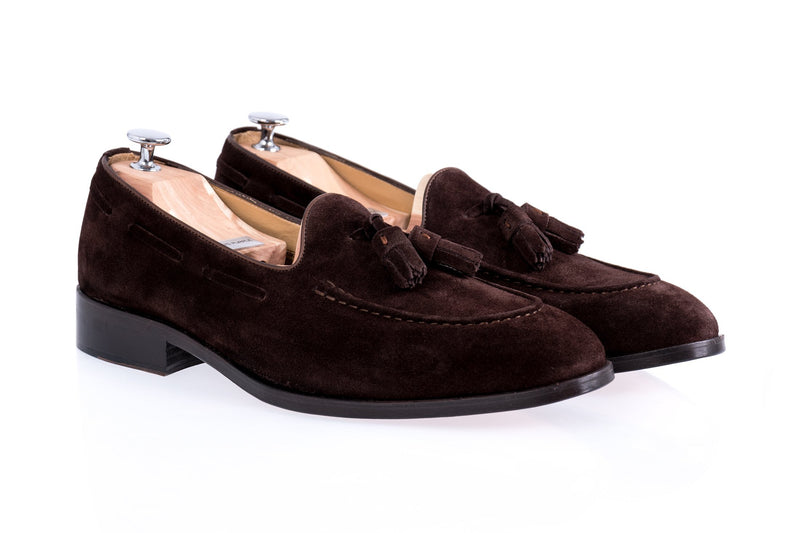 Brown moccasins in suede leather