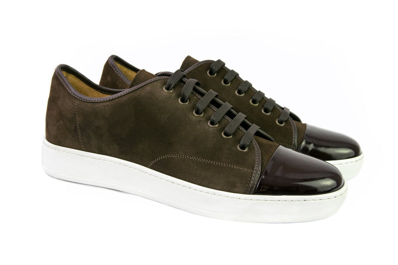 Brown leather sport shoes