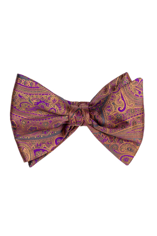 Paisley purple bow tie