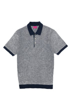 Casual navy Pepit t-shirt with white Polo collar