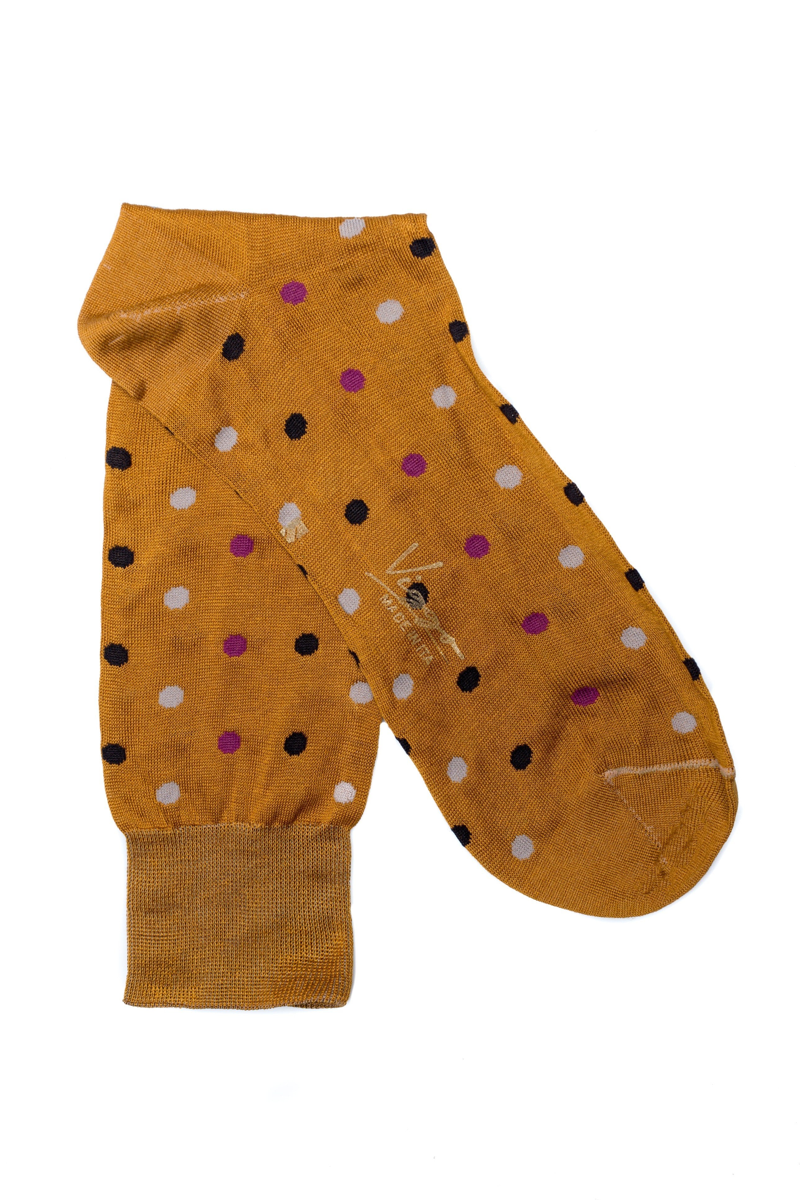 Yellow socks with model