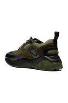 Khaki sport shoes in suede leather