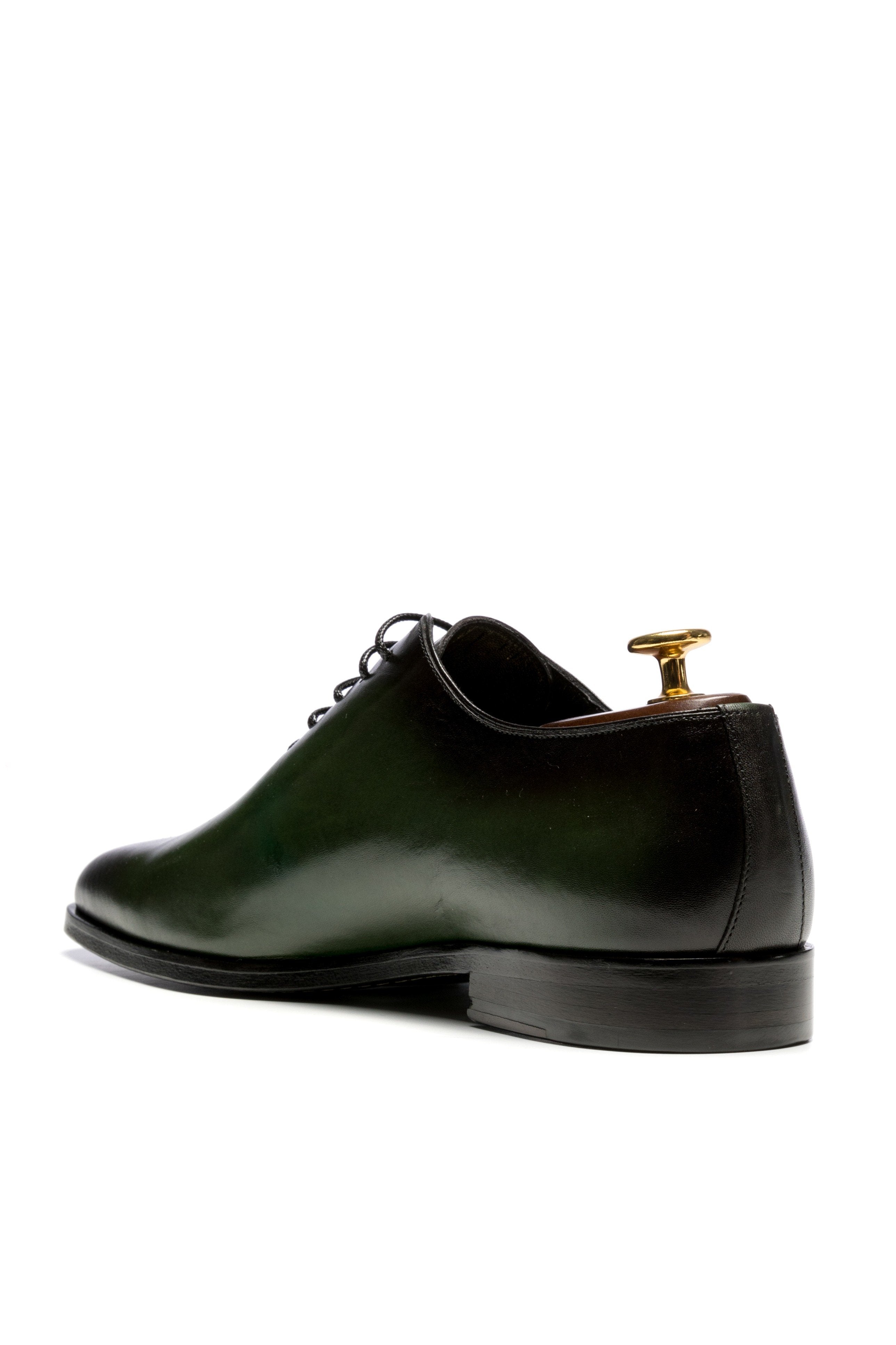 Grey evening shoes with lime-green metallic effect