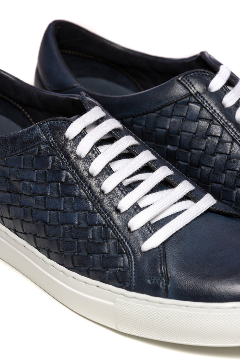 Navy braided sneakers