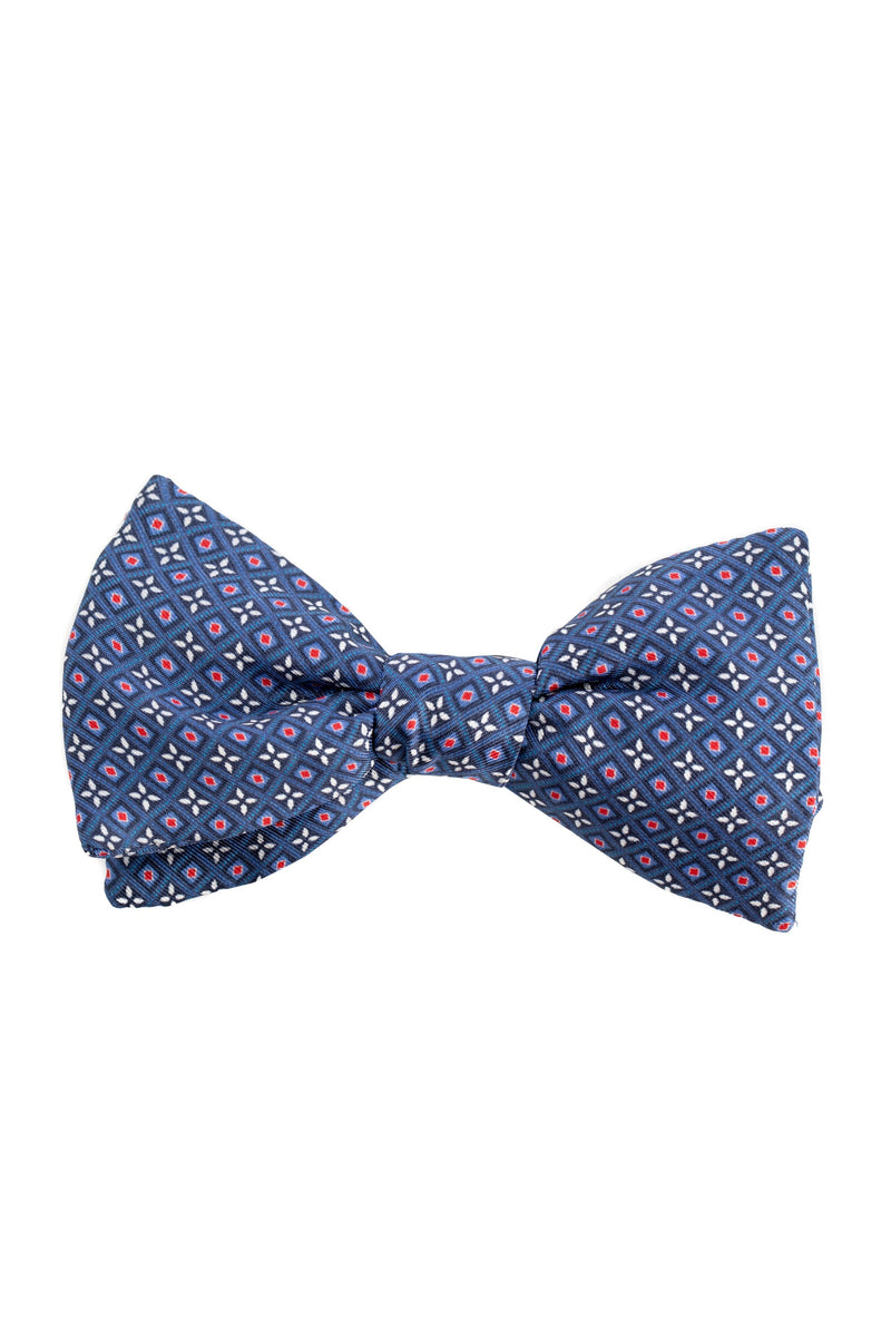Blue bow tie with floral model