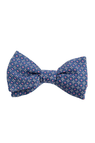 Purple bow tie with green stripes