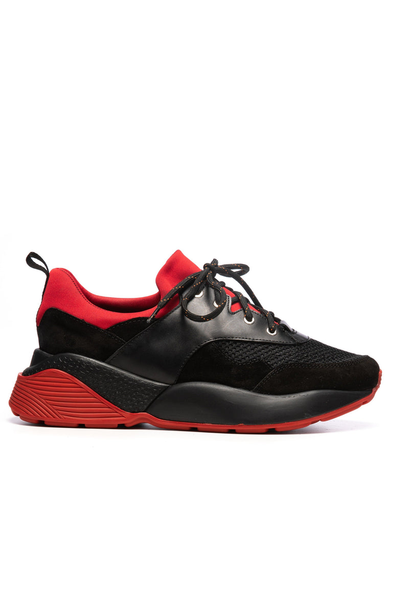 Black and red sport shoes
