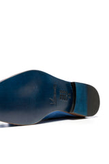 Blue casual moccasins in suede leather