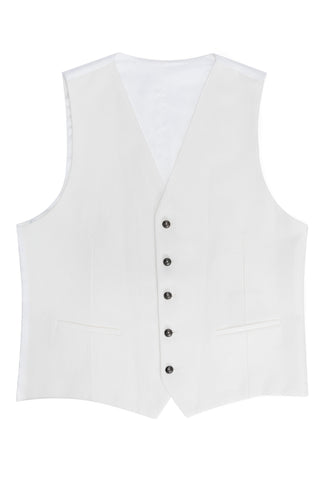 Casual beige textured Pepit waistcoat with buttons