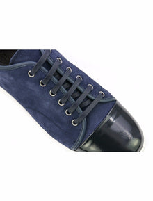 Dark blue leather sport shoes