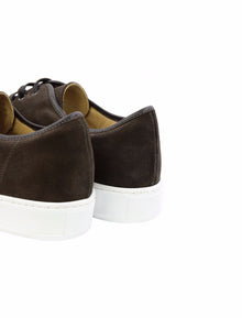 Brown leather sport shoes