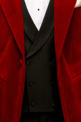 Charlton smoking red velvet jacket