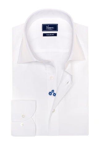 Blue shirt with white flowers