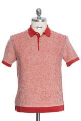 Casual red Pepit t-shirt with white Polo collar