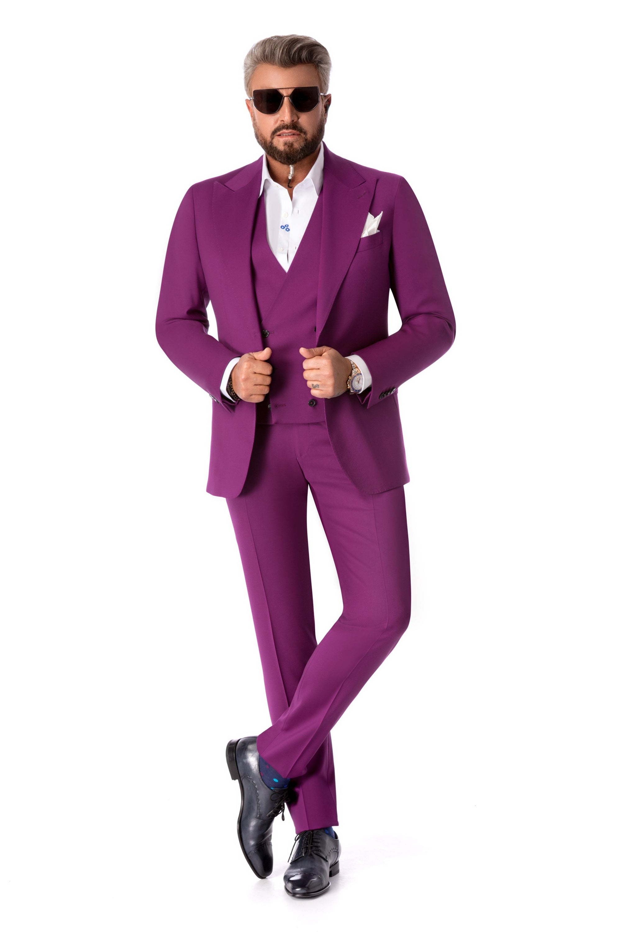 Three piece Apollo fuchsia suit