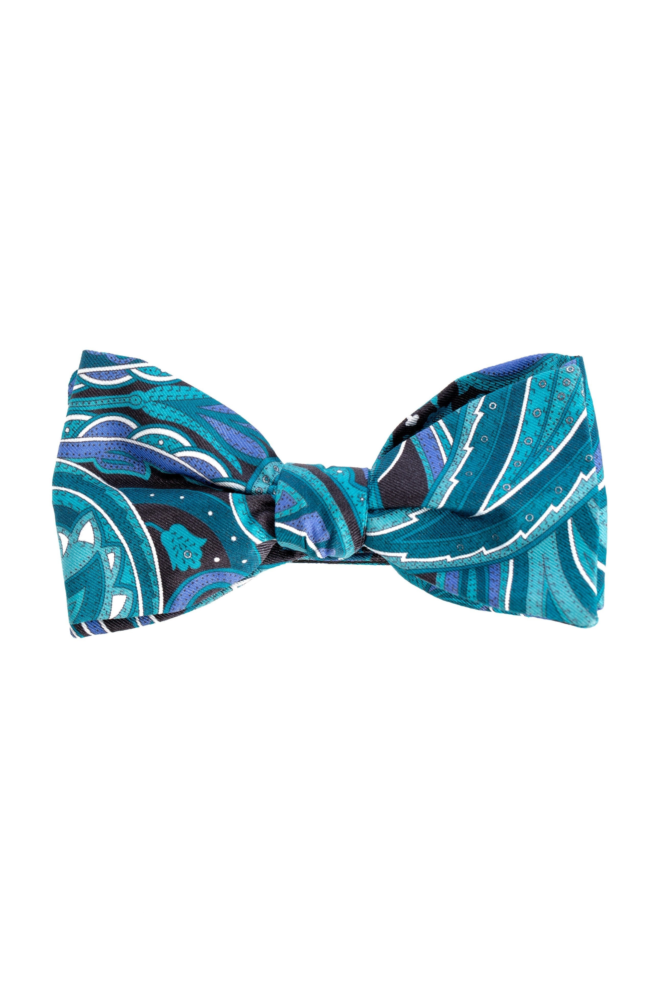 Blue bow tie with abstract model