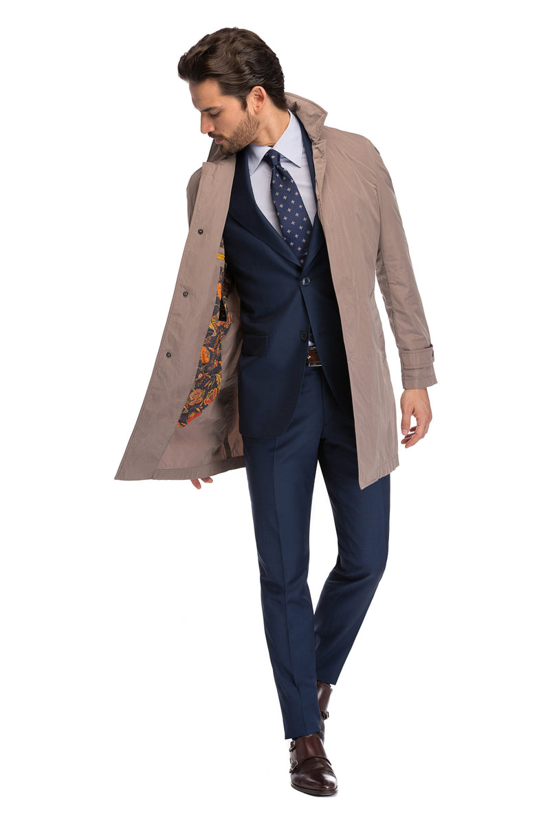 Beige trench for rain