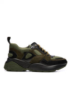 Khaki sport shoes in suede leather