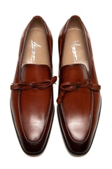 Brown evening shoes with cord detail