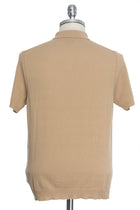 Beige casual t-shirt with Polo collar