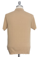 Beige casual t-shirt with Polo collar