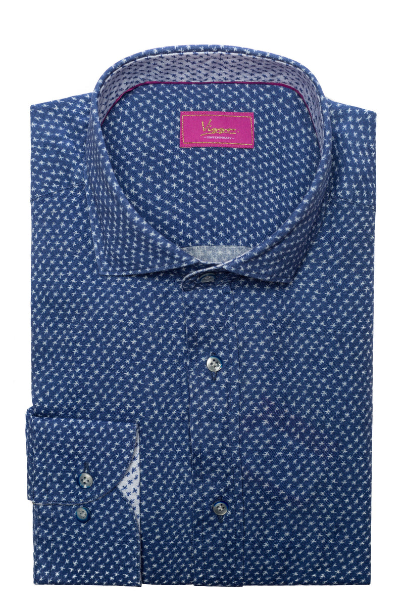 Blue shirt with white stars