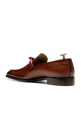 Brown evening shoes with cord detail
