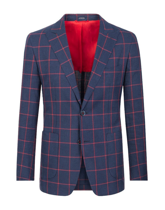 Blue checkered smart jacket
