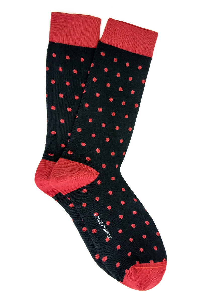 Black socks with red dots