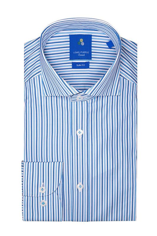 Casual shirt with stripes in Egyptian cotton