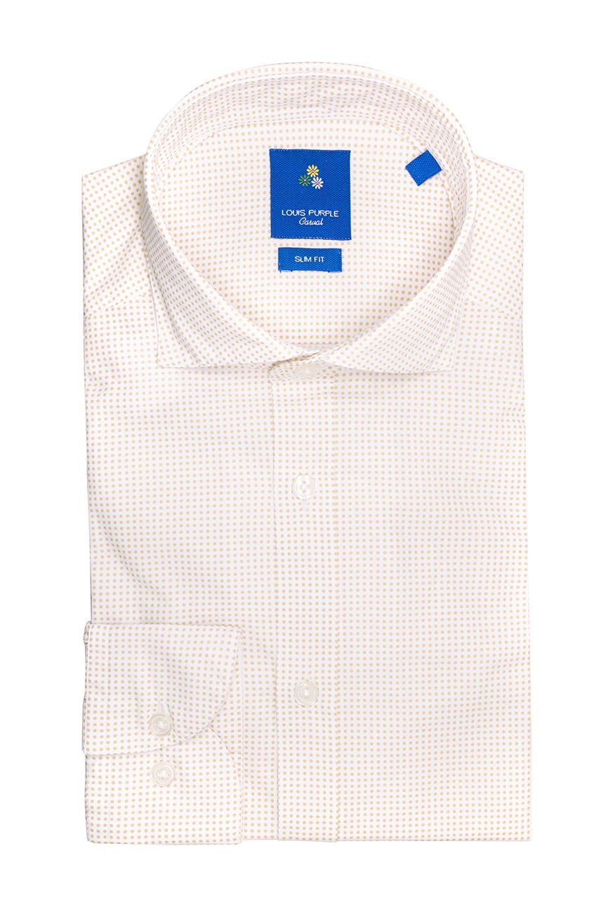 Casual shirt with light khaki dots